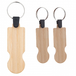 Breloc din lemn cu moneda pentru cosuri de cumparaturi - AP718372