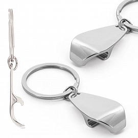 Breloc argintiu metalic cu desfacator - 93394